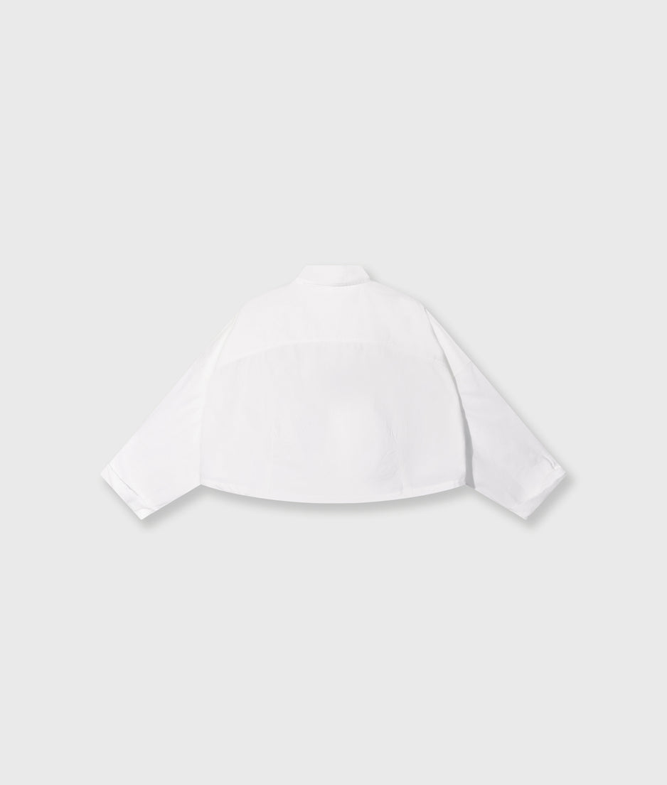 oversized cropped shirt | ecru