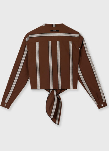 cropped knot blouse | deep brown