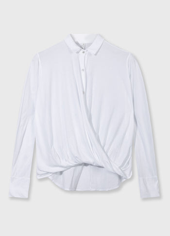 wrap blouse | white