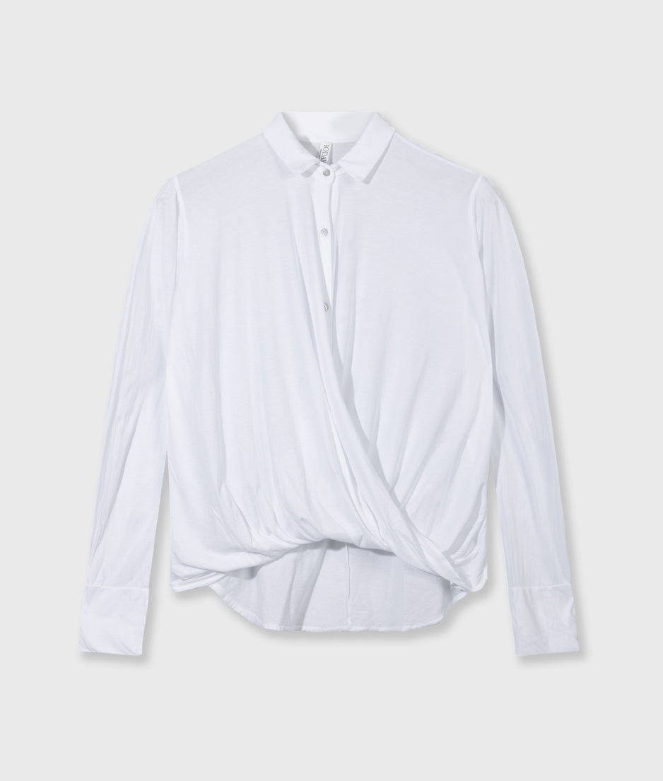 wrap blouse | white