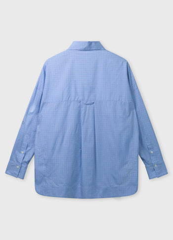 lange mouwen blouse check | ultramarine
