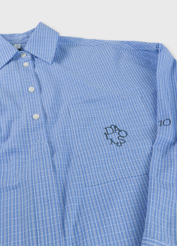 lange mouwen blouse check | ultramarine