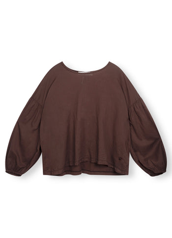 balloon sleeve blouse | aubergine