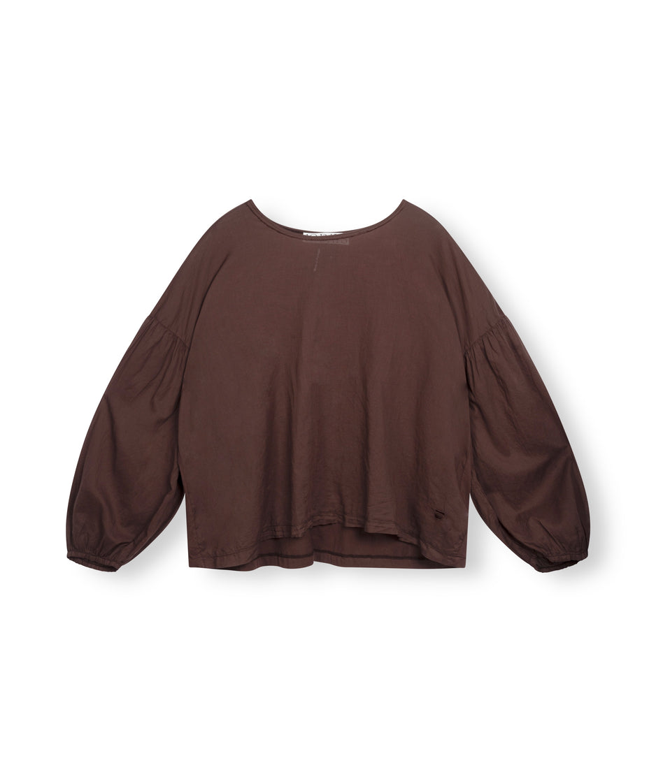 balloon sleeve blouse | aubergine