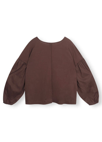 balloon sleeve blouse | aubergine