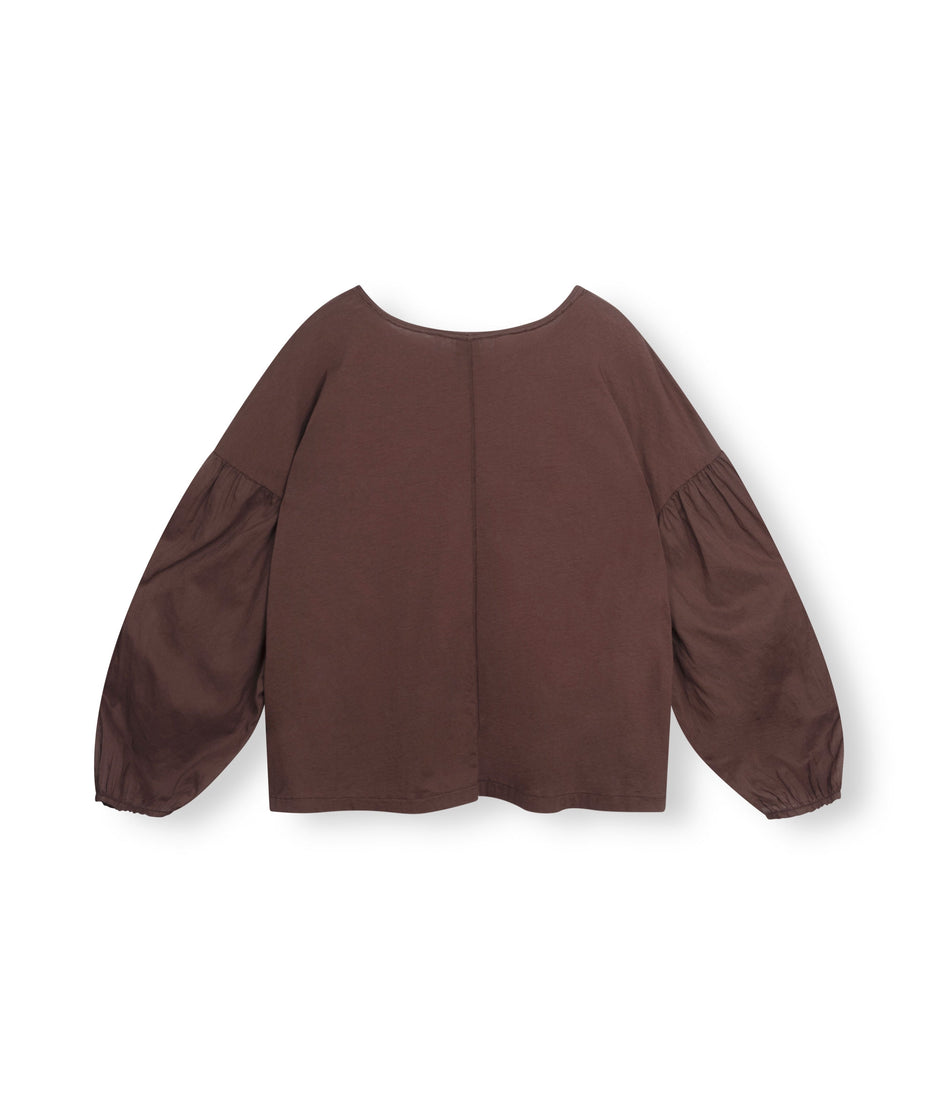 balloon sleeve blouse | aubergine