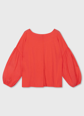 balloon sleeve blouse | poppy red