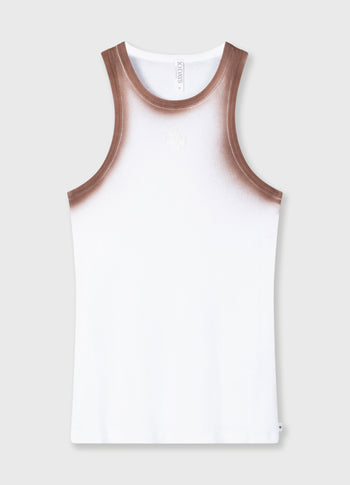 tank top rib spray | white