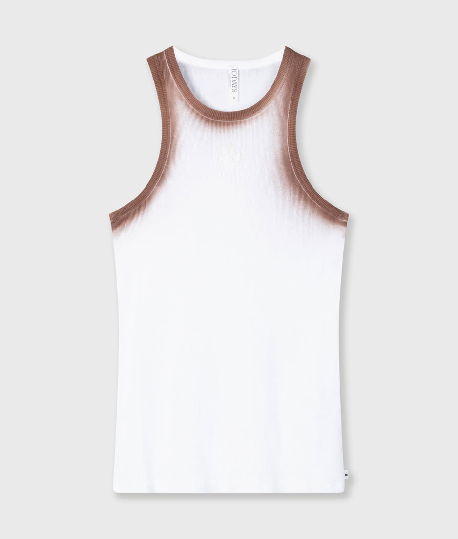 tank top rib spray | white