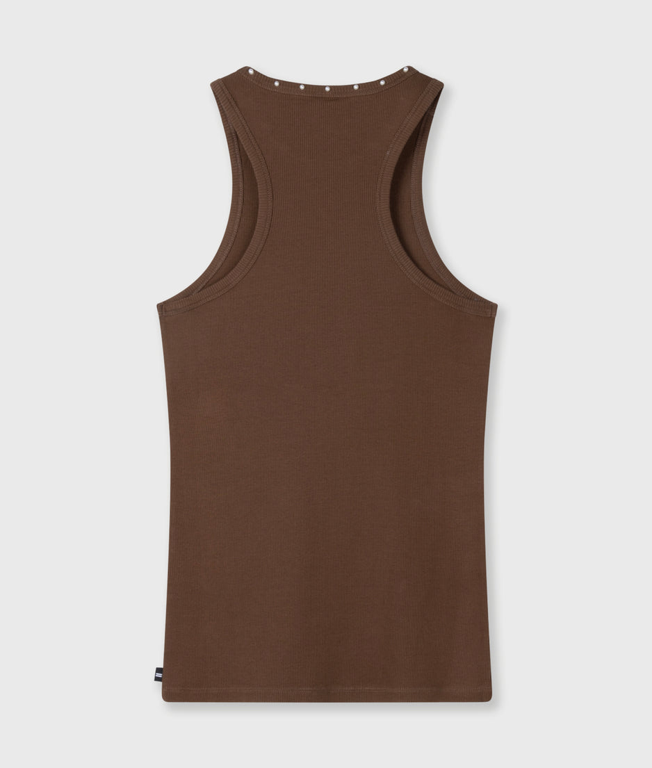 tank top pearls | dark truffle
