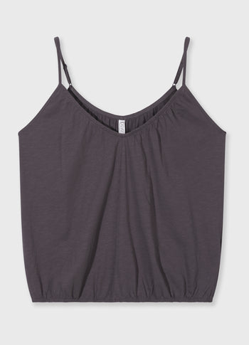 top gathered neck | steel blue