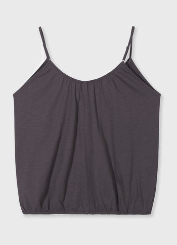 top gathered neck | steel blue