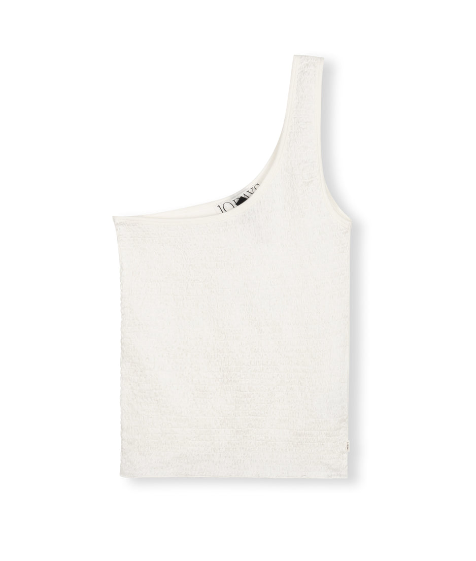one shoulder smock top | ecru