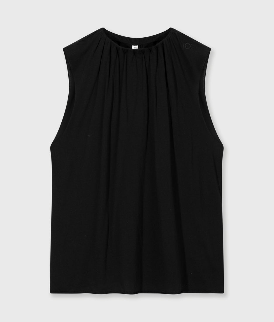 pleated top jersey | black