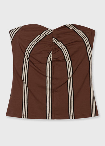 strapless top stripes | deep brown