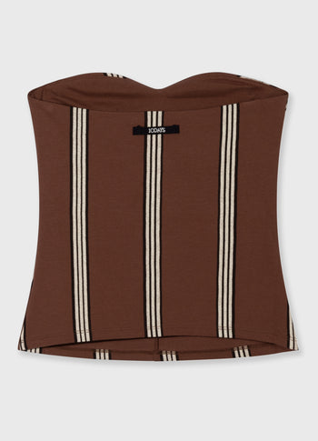strapless top stripes | deep brown