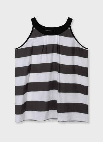 halter top stripes | white/brownish grey
