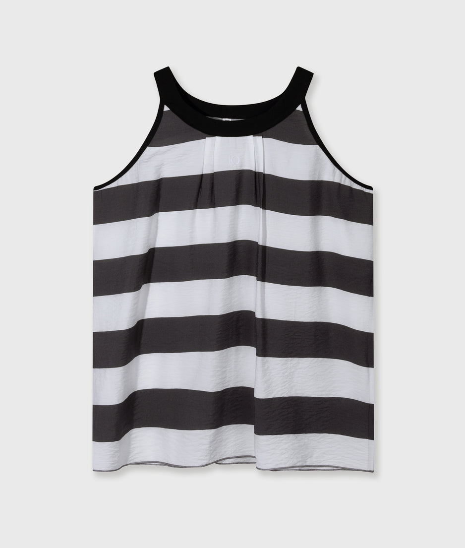 halter top stripes | white/brownish grey