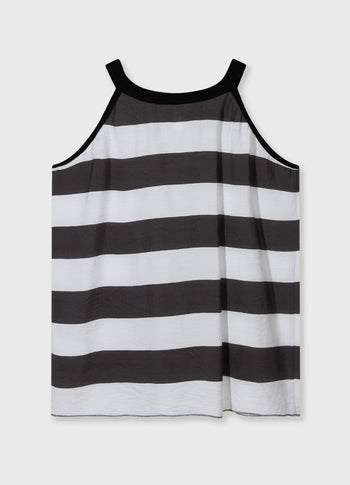halter top stripes | white/brownish grey
