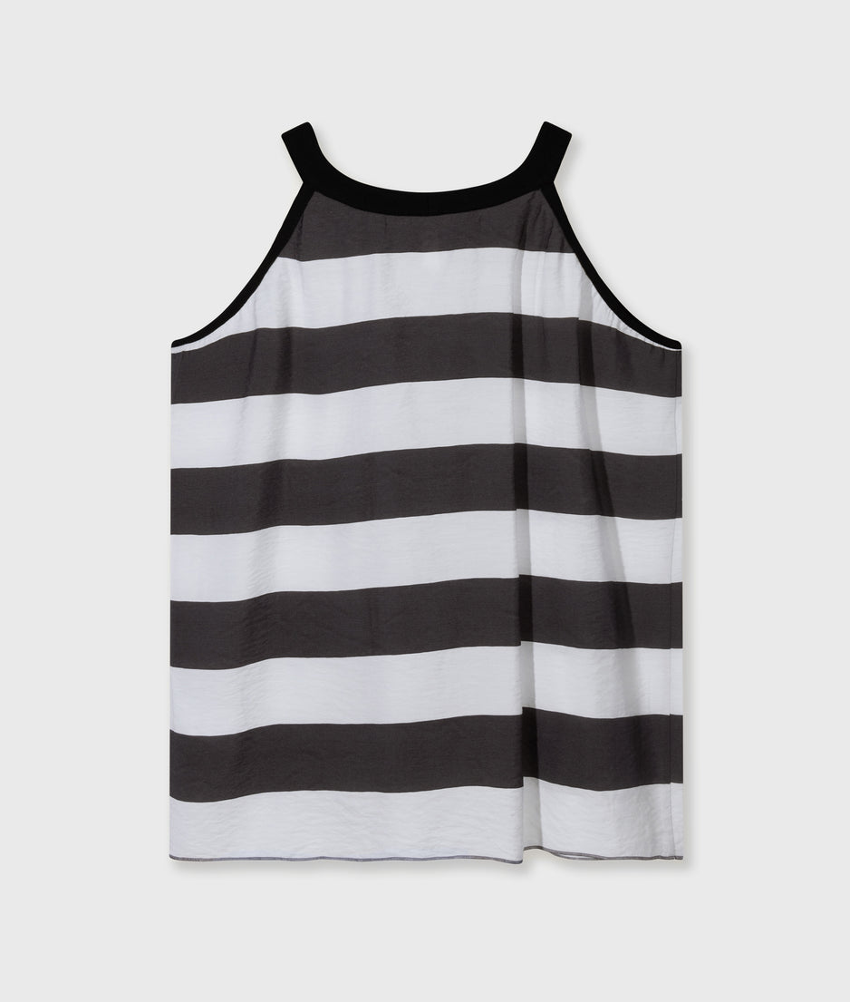 halter top stripes | white/brownish grey