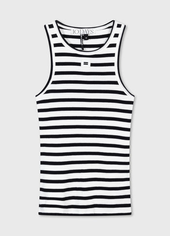 tank top rib stripes | ecru/black