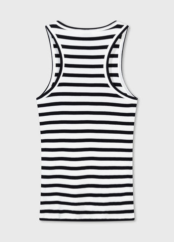 tank top rib stripes | ecru/black