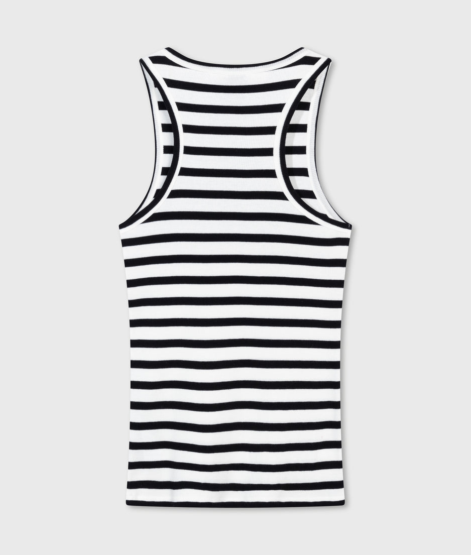 tank top rib stripes | ecru/black