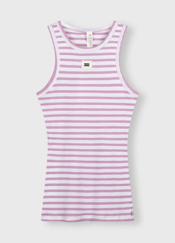 tank top rib stripes | ecru/violet