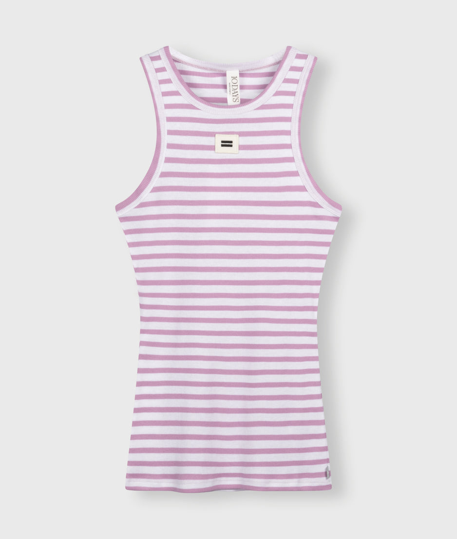 tank top rib stripes | ecru/violet