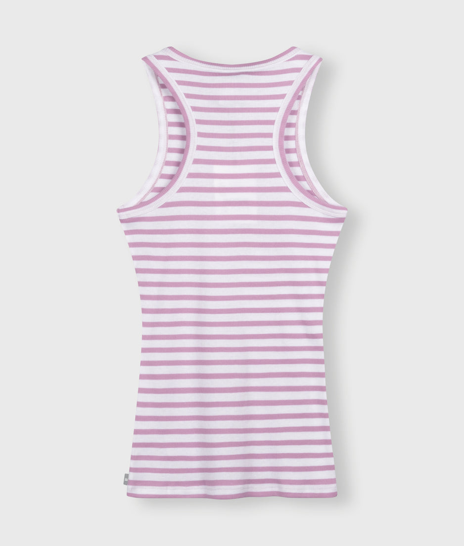 tank top rib stripes | ecru/violet