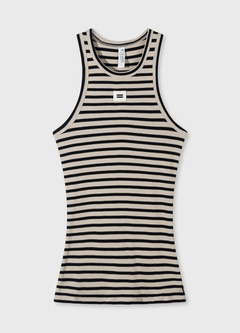 tank top rib stripes | safari/black