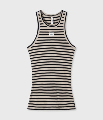 tank top rib stripes | safari/black