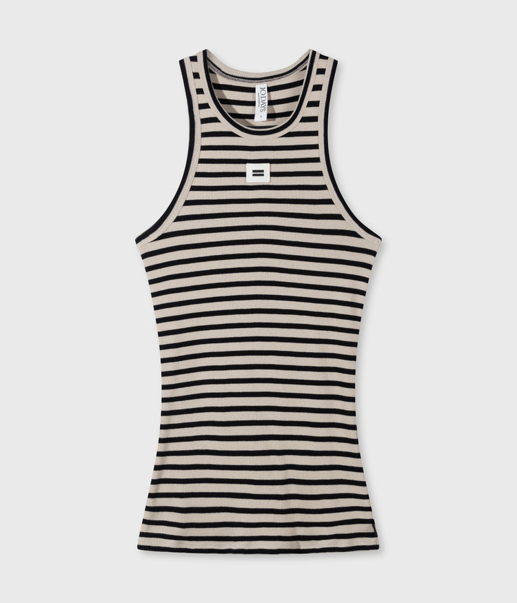 tank top rib stripes | safari/black