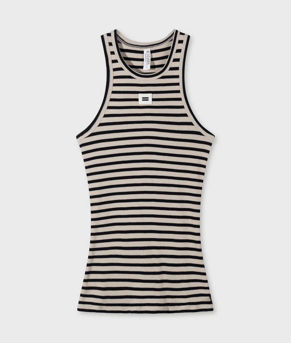 tank top rib stripes | safari/black