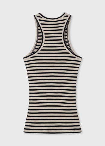 tank top rib stripes | safari/black