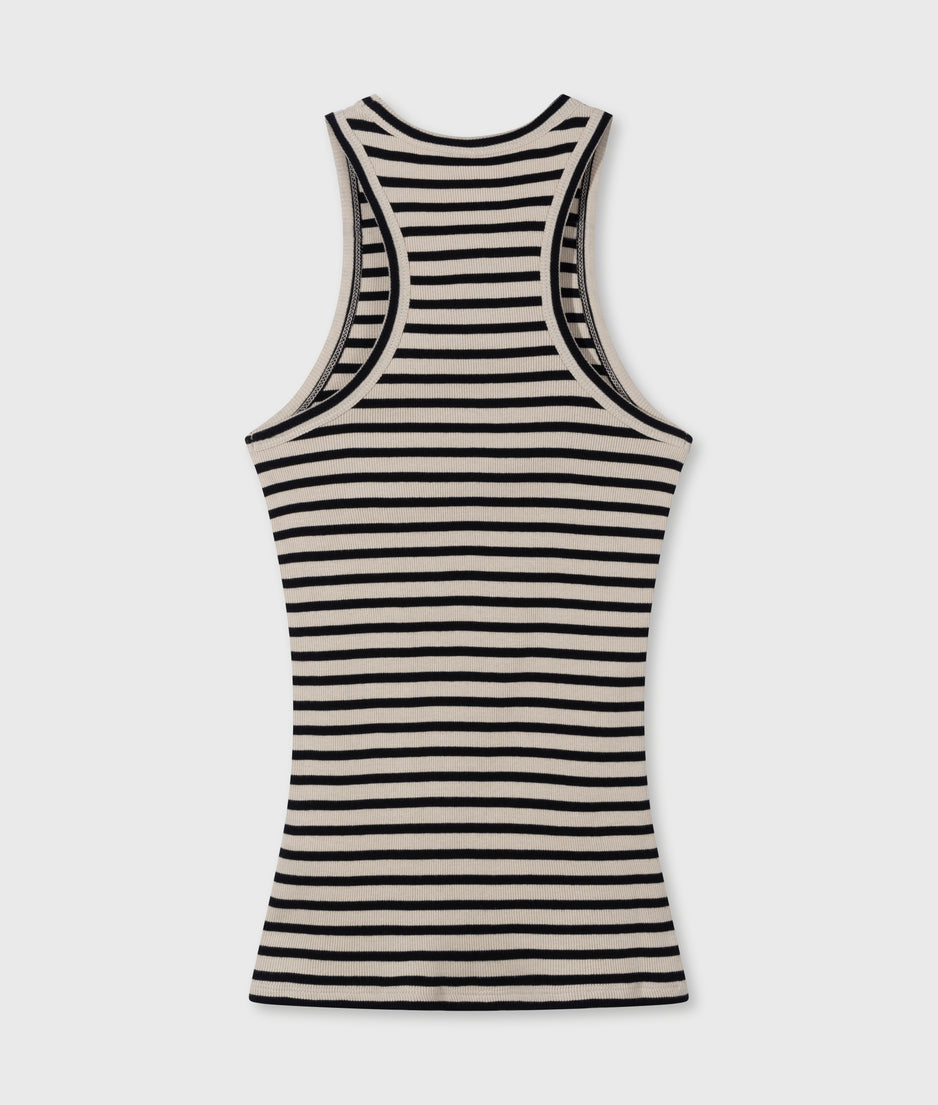 tank top rib stripes | safari/black