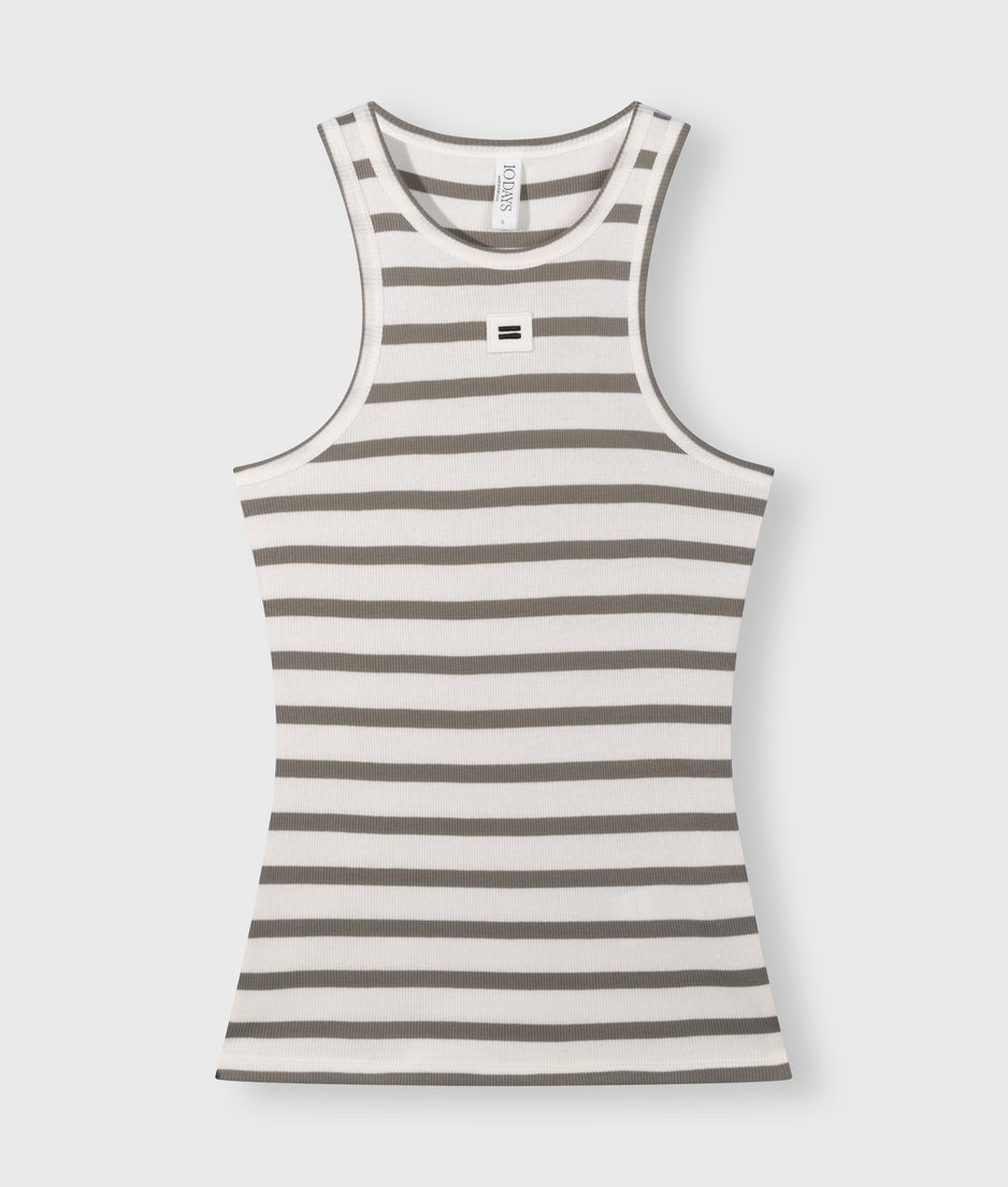 tank top rib stripes | ecru/sage