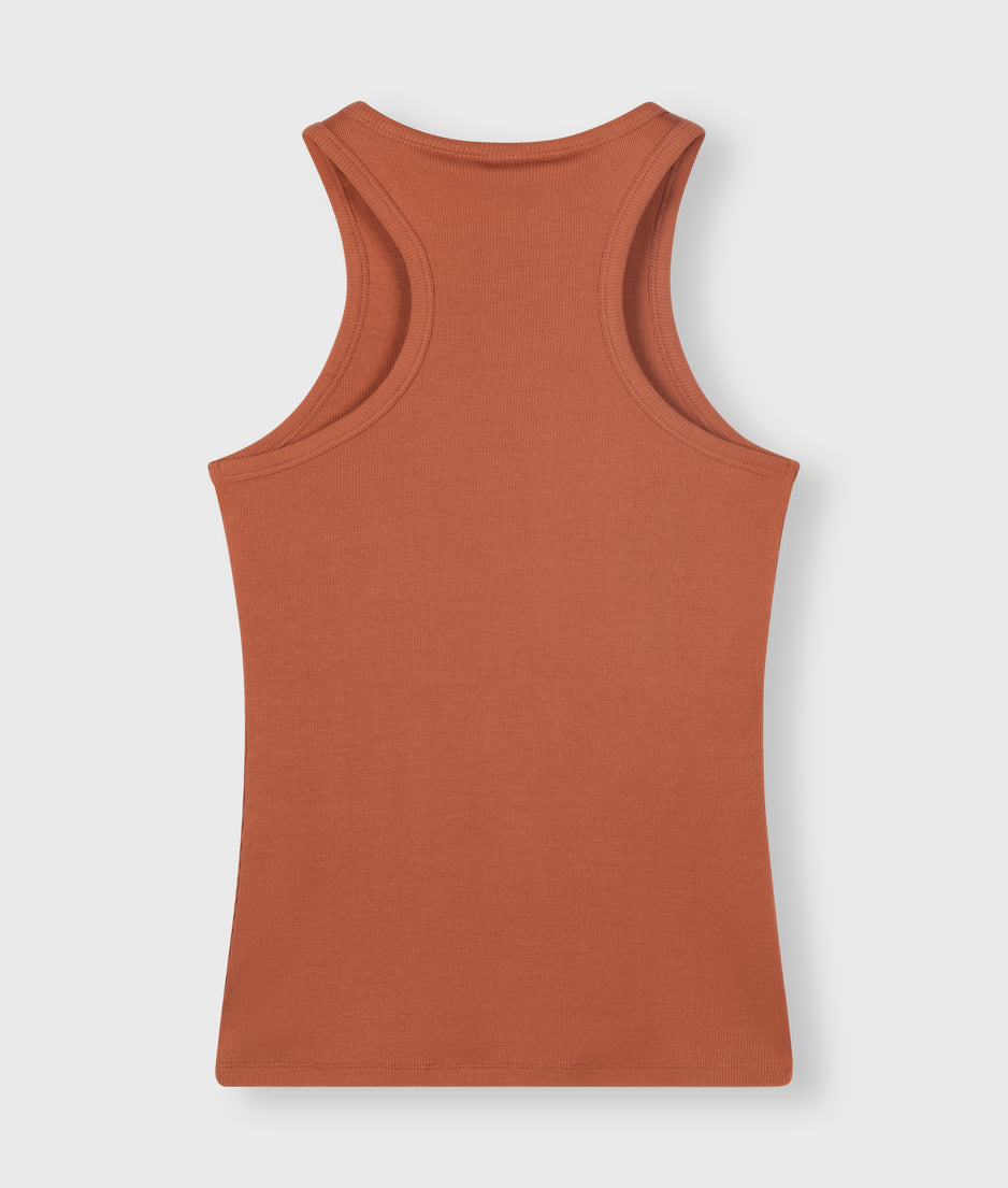 tank top rib | saddle brown