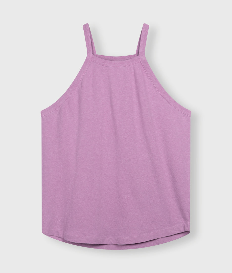 racer top linen cotton | violet