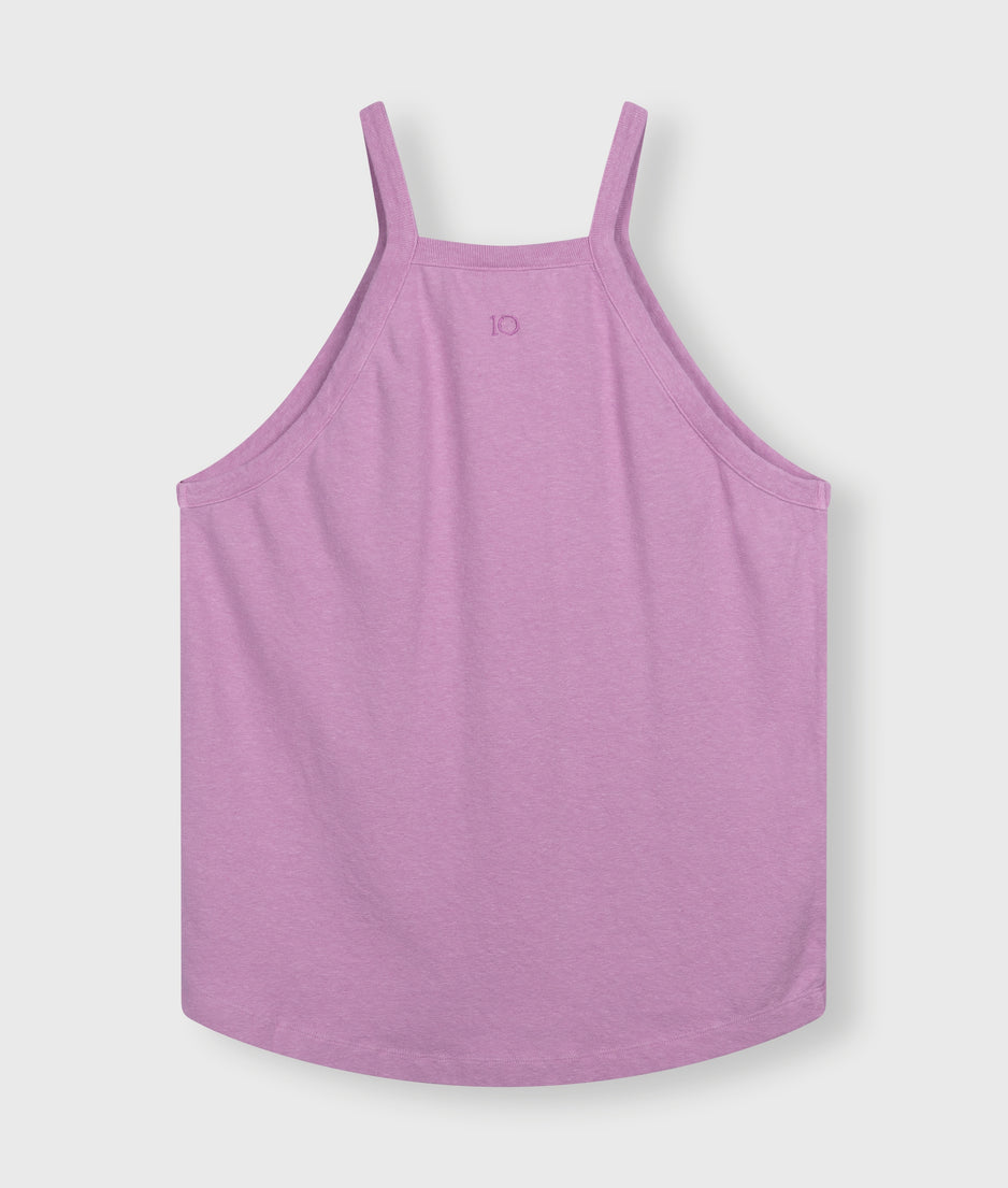 racer top linen cotton | violet