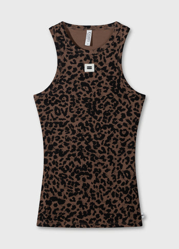 tank top rib leopard | dark fudge