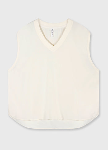 v-neck top viscose | soft vanilla