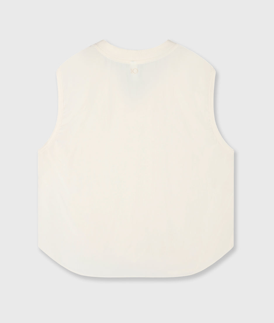 v-neck top viscose | soft vanilla