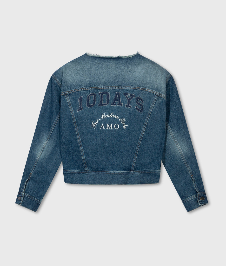 denim logo jacket | blue denim