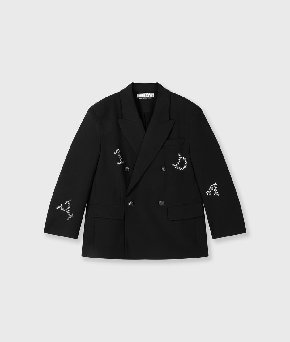 statement blazer strass | black