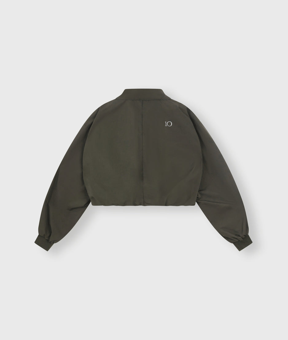 cropped blazer jacket | oil grey