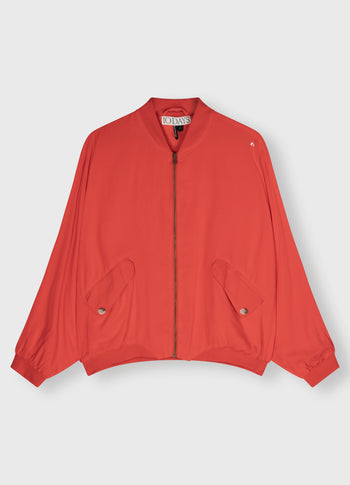 bomber blouse | poppy red