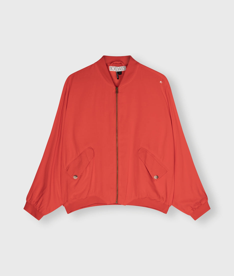 bomber blouse | poppy red