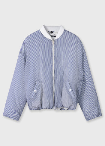 bomber jacket stripes | white/blue