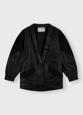 leather workwear jacket | black